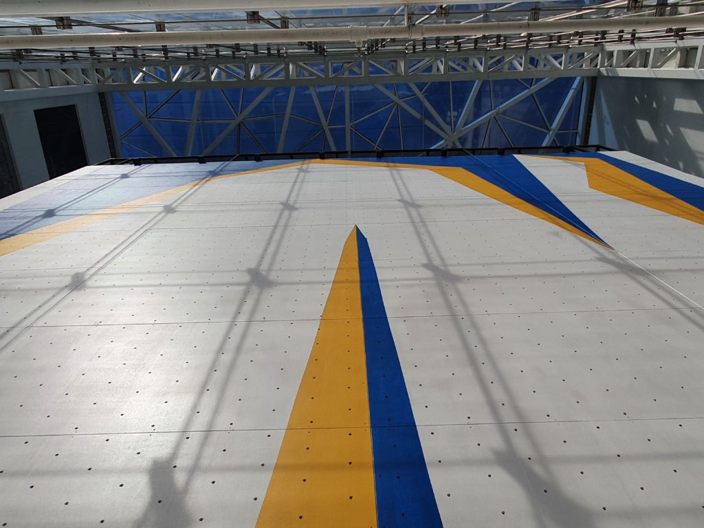 empty rock climbing wall after construction